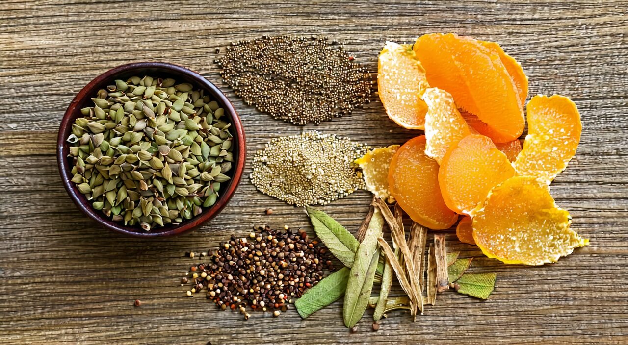 A combination of dried herbal ingredients related to the Five Seed Pill