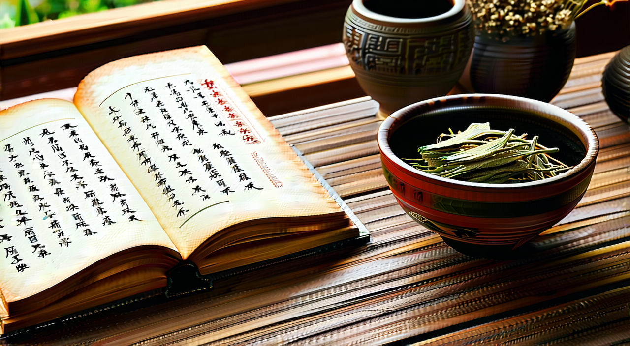 传统中医方剂与泽兰饮片意境图