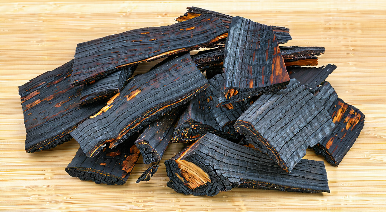 棕榈炭纤维纹理与黑褐色外观